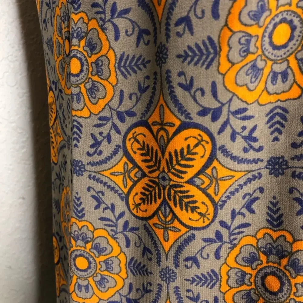 Cabi Arabesque Cami taupe orange green sleeveless top size Extra Small XS #3082